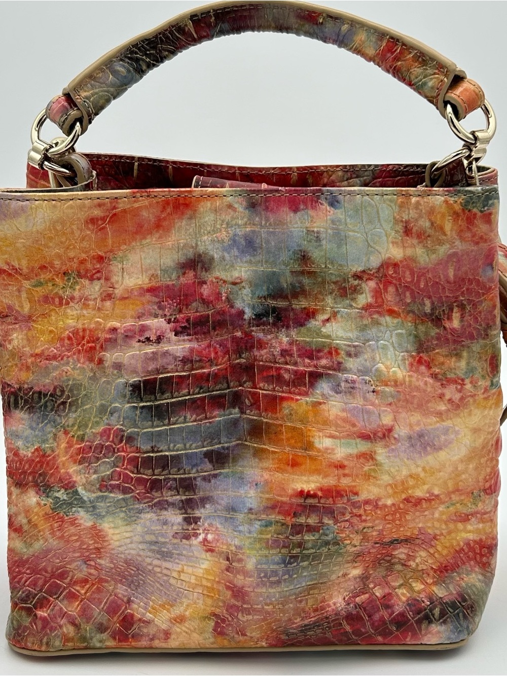 Brahmin Multicolor Crocodile Embossed Mini Amelia Satchel - Picture 3 of 16